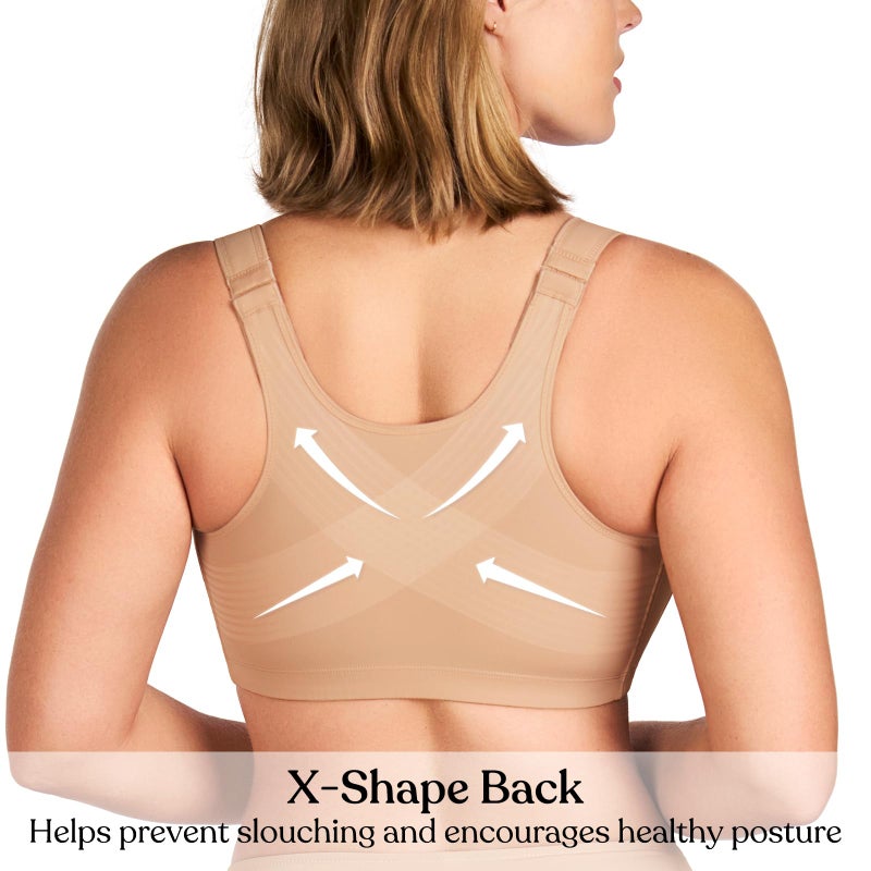 HSIA Posture Bras for Women - Front Closure Bra for Women No Underwire Back Support Plus Size Full Coverage Bra - Image 3