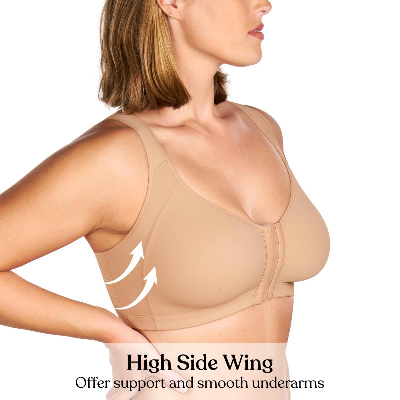 HSIA Posture Bras for Women - Front Closure Bra for Women No Underwire Back Support Plus Size Full Coverage Bra - Image 5