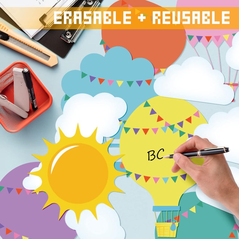 Containlol 23 Pcs Hot Air Balloons Bulletin Board Cutouts Set Clouds Accents and Sun Colorful Large Bulletin Board Cutouts Classroom Decor Supplies - Image 4
