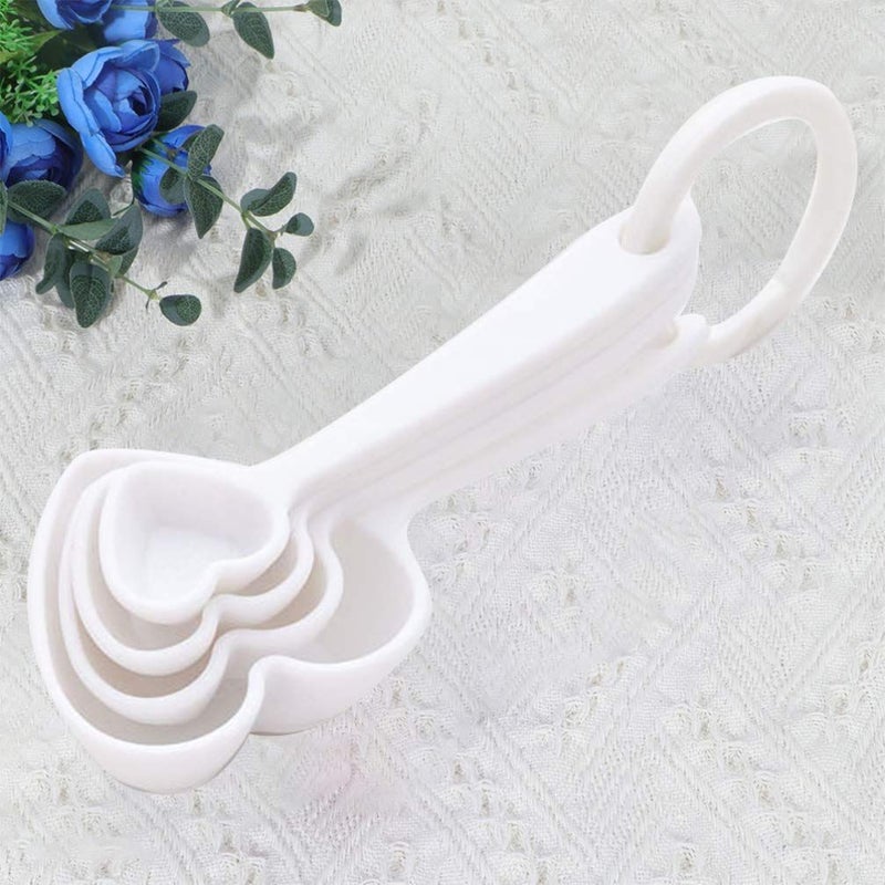 White Heart Shaped Plastic Spoons 12 Pack For Dessert Ice Cream And Restaurant Use - Image 4