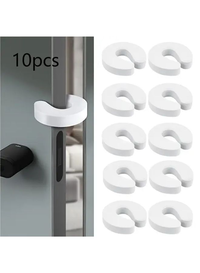 10Pcs White Soft Foam Door Stopper Bar Prevents Finger Pinch And Silent - Image 1