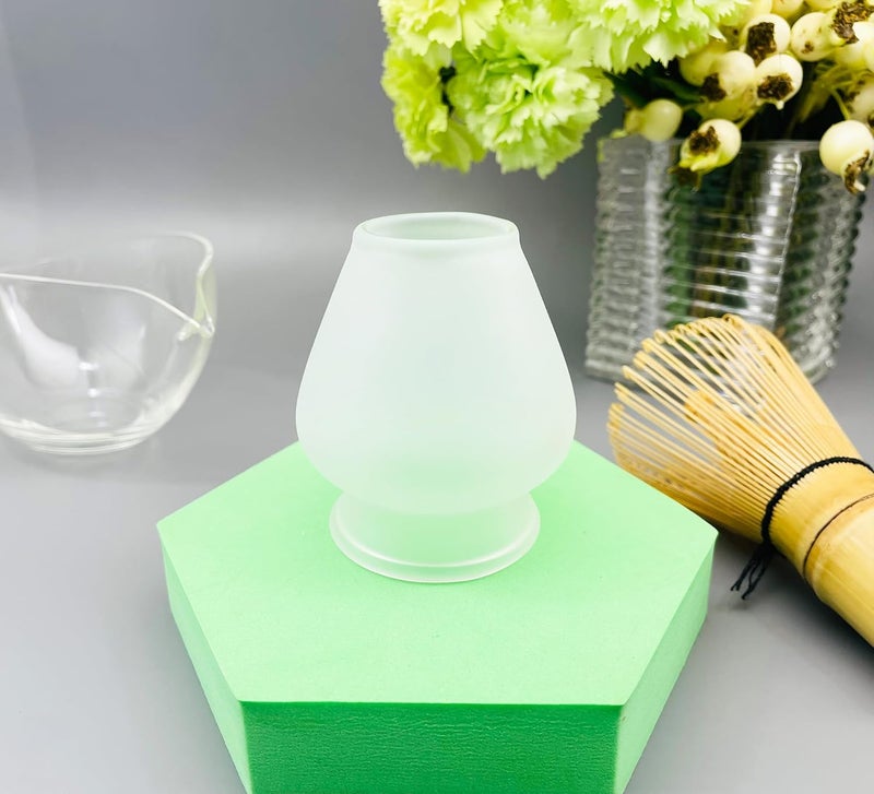 LamChyar Glass Matcha Whisk Holder, Matcha Chasen Holder, Matcha Whisk Stand for Bamboo Matcha Chasen, Matcha Set Accessories for Tea Ceremony (Frosted) - Image 4