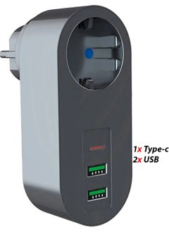 Hiqonic 2 USB, 1 Type-C Input Single Socket with Surge Protection for Gaming Computers and Professionals  - Image 3