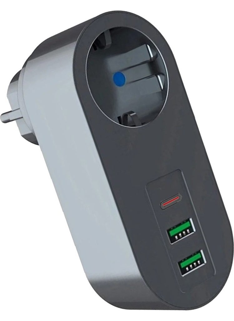 Hiqonic - 2 USB, 1 Type-C Input Single Socket with Surge Protection for Gaming Computers and Professionals - Image 1