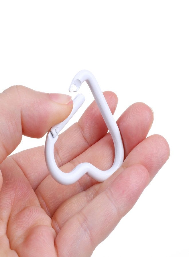 Vagocom 2Pcs Insert Key Chain Hooks Accessory for Bogg Bag and Simply Southern Totes,Cute Heart Keychain Clip Decorative Charm for Rubber Beach Bag(White) - Image 4