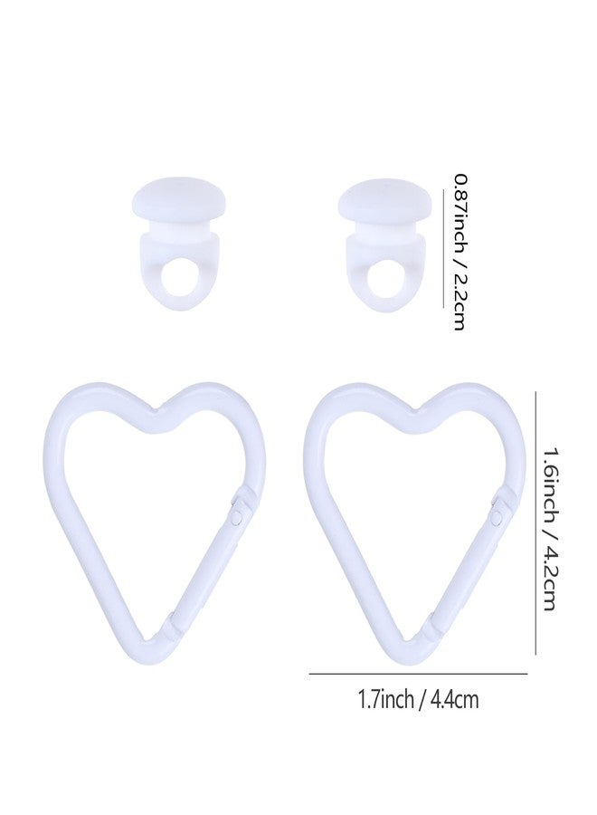 Vagocom 2Pcs Insert Key Chain Hooks Accessory for Bogg Bag and Simply Southern Totes,Cute Heart Keychain Clip Decorative Charm for Rubber Beach Bag(White) - Image 3