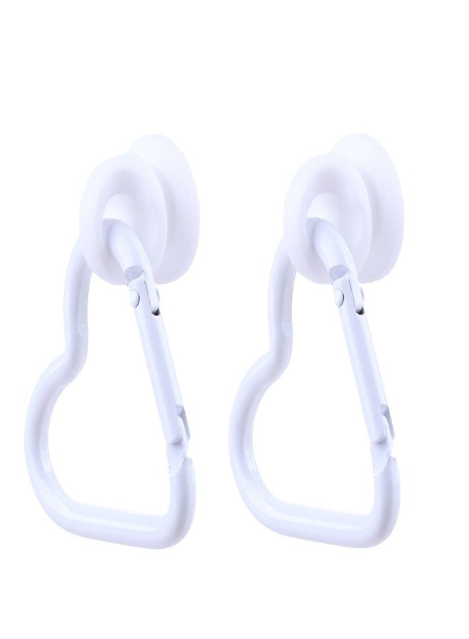 Vagocom 2Pcs Insert Key Chain Hooks Accessory for Bogg Bag and Simply Southern Totes,Cute Heart Keychain Clip Decorative Charm for Rubber Beach Bag(White) - Image 1