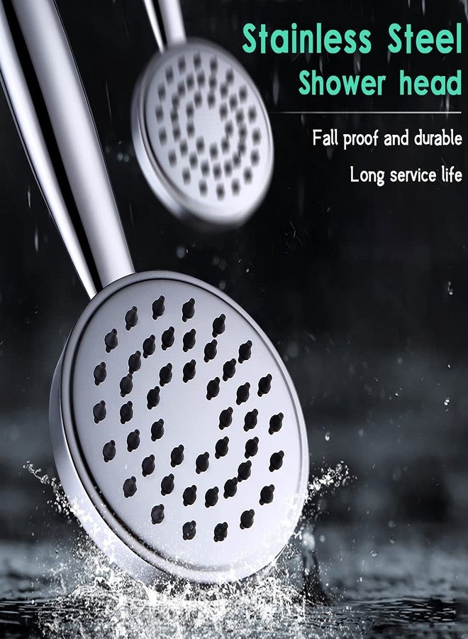 V-Sincerity All Metal Hand Held Shower Head with Hose and Holder, Made with Stainless Steel and Brass, High Pressure Handheld Showerhead, Adjustable Bracket, Extra Long Flexible Hose (Polished Chrome) - Image 2