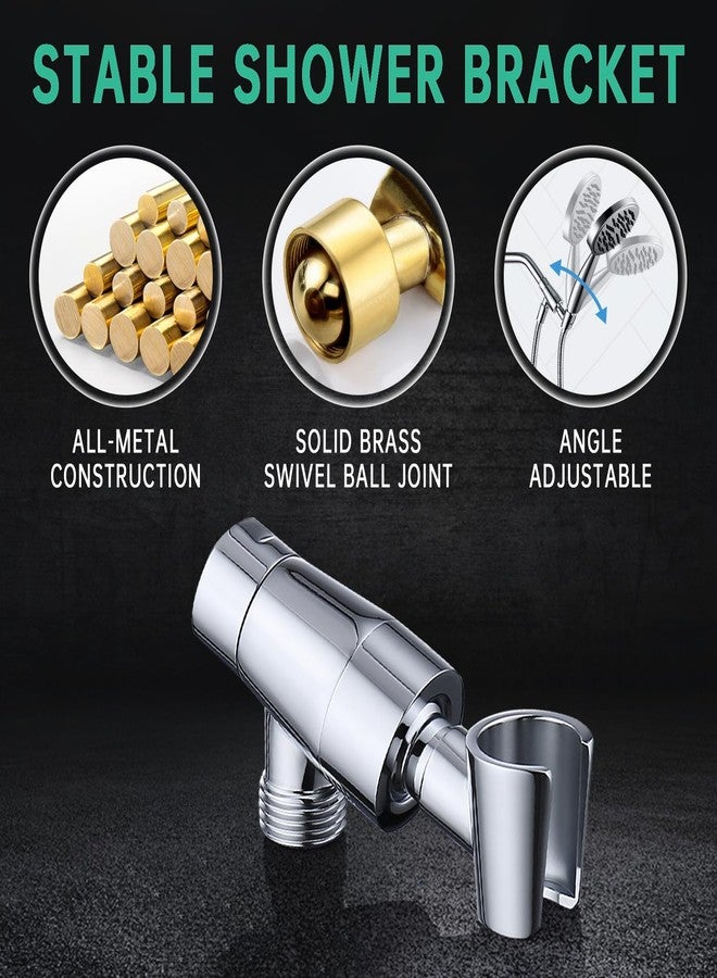 V-Sincerity All Metal Hand Held Shower Head with Hose and Holder, Made with Stainless Steel and Brass, High Pressure Handheld Showerhead, Adjustable Bracket, Extra Long Flexible Hose (Polished Chrome) - Image 3