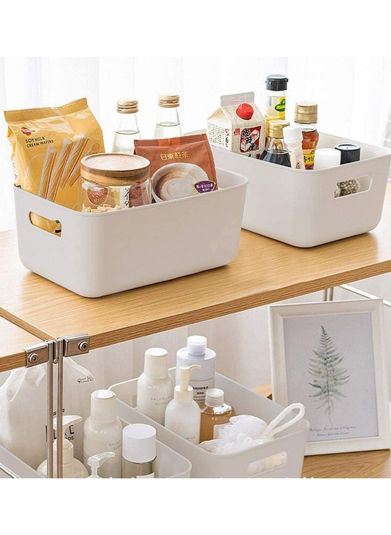 Eworld - Plastic Storage Bins Multiuse Desk Cabinet Organizer with Built in Handle, Available in Set of 6, 8, 10 and 12 - Image 1