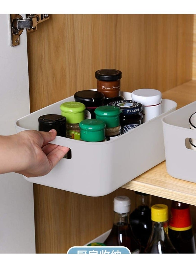 Eworld Plastic Storage Bins Multiuse Desk Cabinet Organizer with Built in Handle, Available in Set of 6, 8, 10 and 12 - Image 4