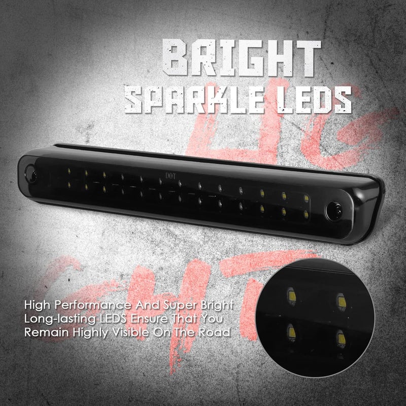 KOMAS High Mount Waterproof Dual Row LED 3rd Third Tail Rear Brake Light for Chevy/GMC C/K-Series GMT400 - Image 2