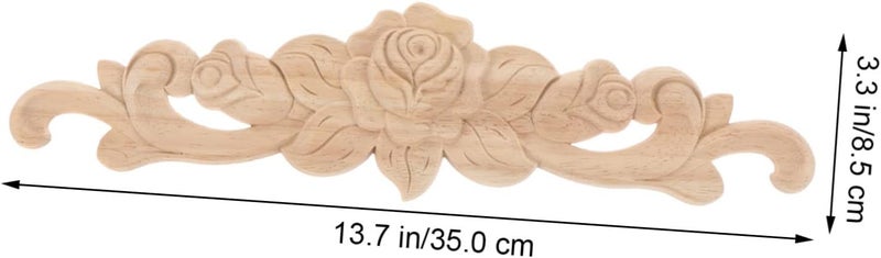 IMIKEYA 2pcs Decorative Decal Door Wood Carving Rose Petal Patterns for Living Room - Image 2