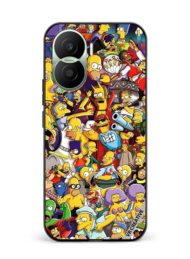 VR CREATIVE Protective Case Cover For Honor Play7T Pro Simpsons Design Multicolour - Image 1