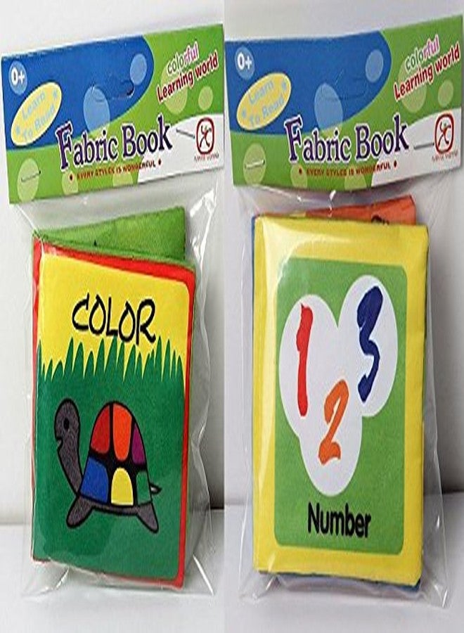 iDream 2pcs Soft Cloth Fabric Educational Rattle Books for Newborns - Infant Learning Toy, Safe & Durable Baby Gift (Color & Number) - Image 1