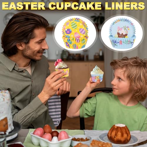 Qumenan 600 Pack Easter Cupcake Liners Baking Cups Standard Size Muffin Liners for Easter Spring Birthday Party Candy Cake Decorations Supplies(12 Styles) - Image 4