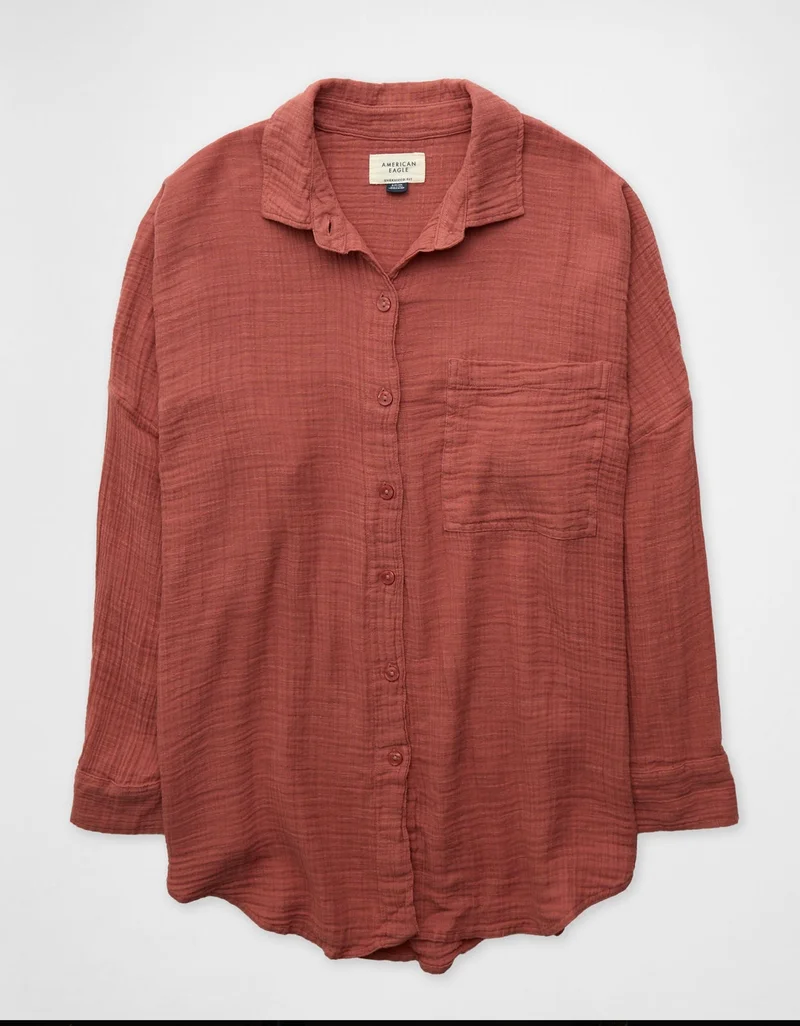 American Eagle AE Oversized Button-Up Shirt