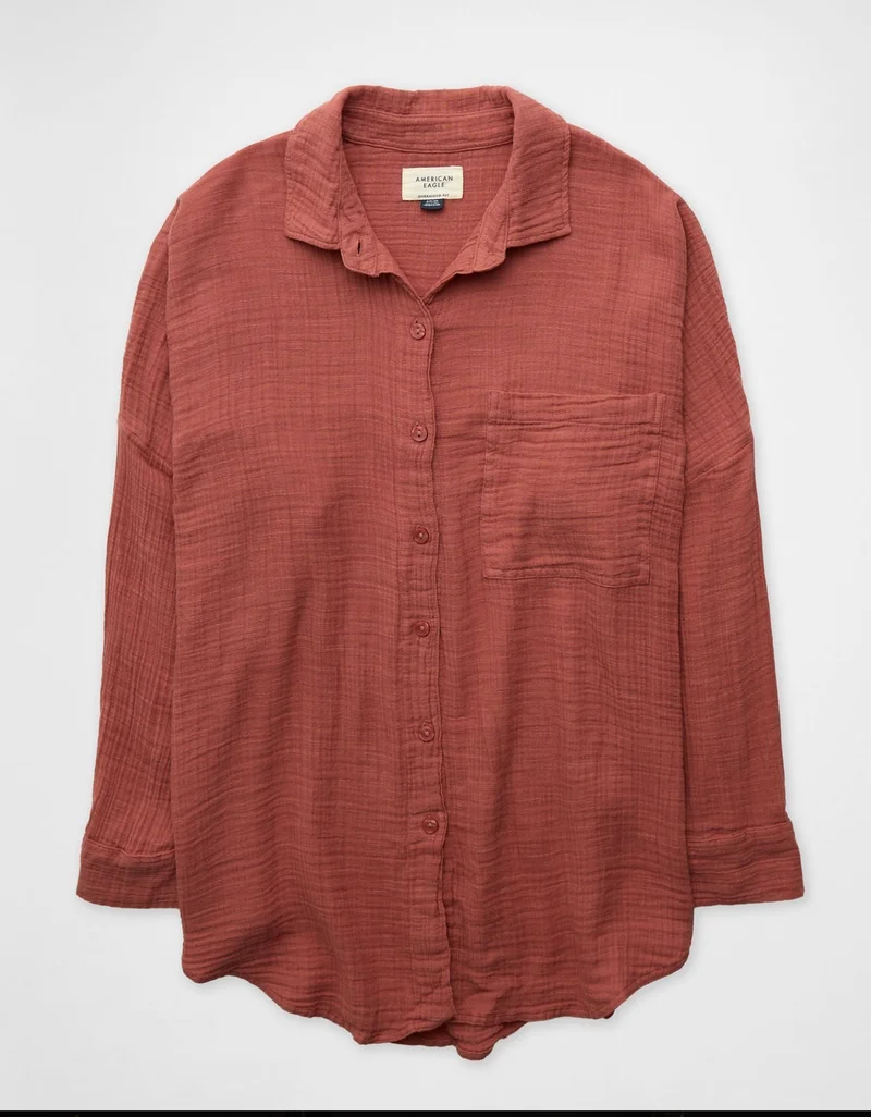 American Eagle AE Oversized Button-Up Shirt