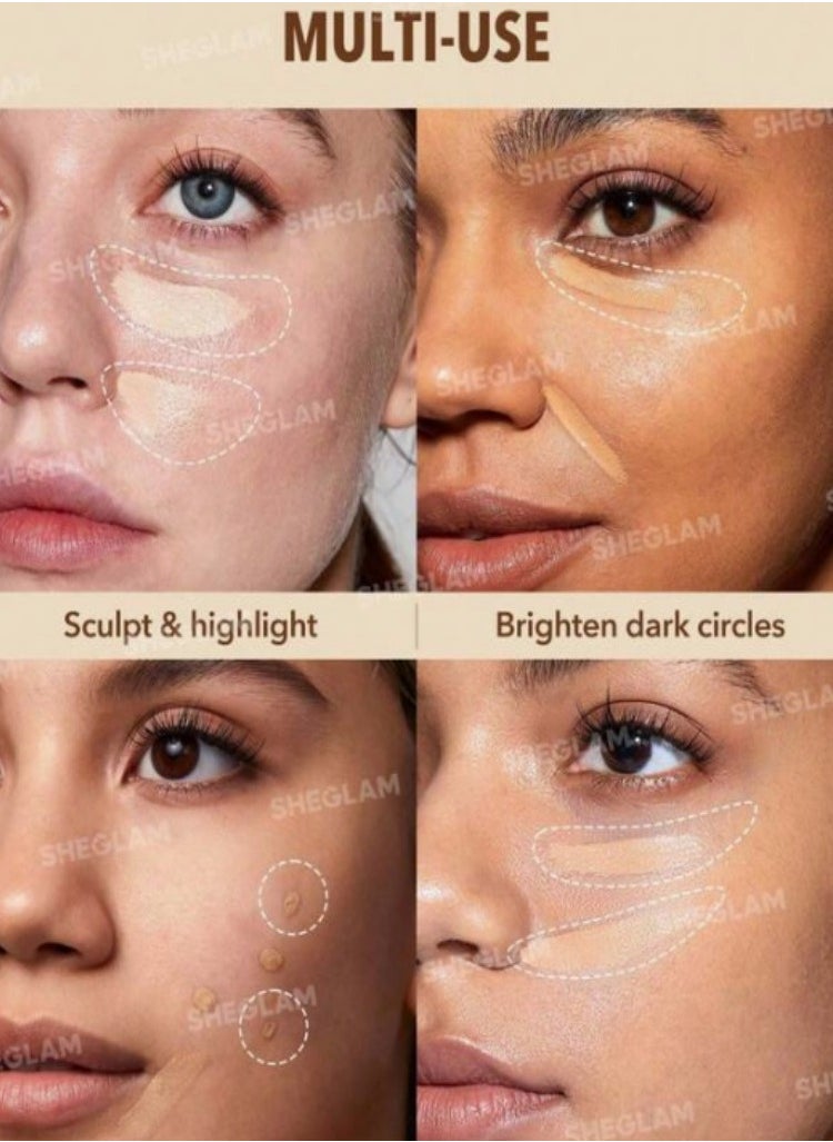 SHEGLAM - A Lightweight, Full Coverage, Hydrating Long-Wearing Hydrating Concealer Blurs lids, Hydrates, and Highlights with a Silky Finish by Shiglam - Image 1