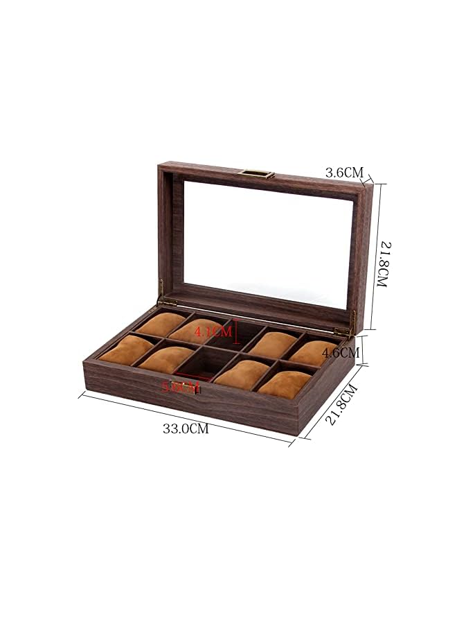 IAF Slot PU Leather Watch Box Organizer for Man, Watch Box Display Case with Transparent Top - Image 2