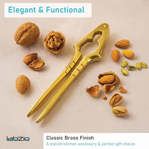 LABZIO Premium Brass Nut Cracker | Heavy Duty Nutcracker Tool for Almonds, Walnuts, Pistachios & Dry Fruits | Strong, Durable & Easy to Use Nut Cracking Tool for Kitchen & Home - Image 4