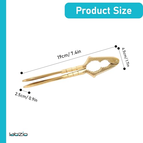 LABZIO Premium Brass Nut Cracker | Heavy Duty Nutcracker Tool for Almonds, Walnuts, Pistachios & Dry Fruits | Strong, Durable & Easy to Use Nut Cracking Tool for Kitchen & Home - Image 2