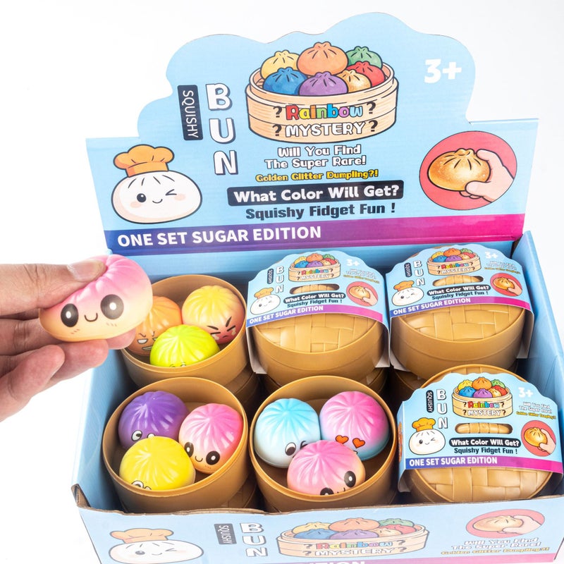 Cartoon Expression Big Bun Squishy Toy Stress Relief Blind Box - Image 1