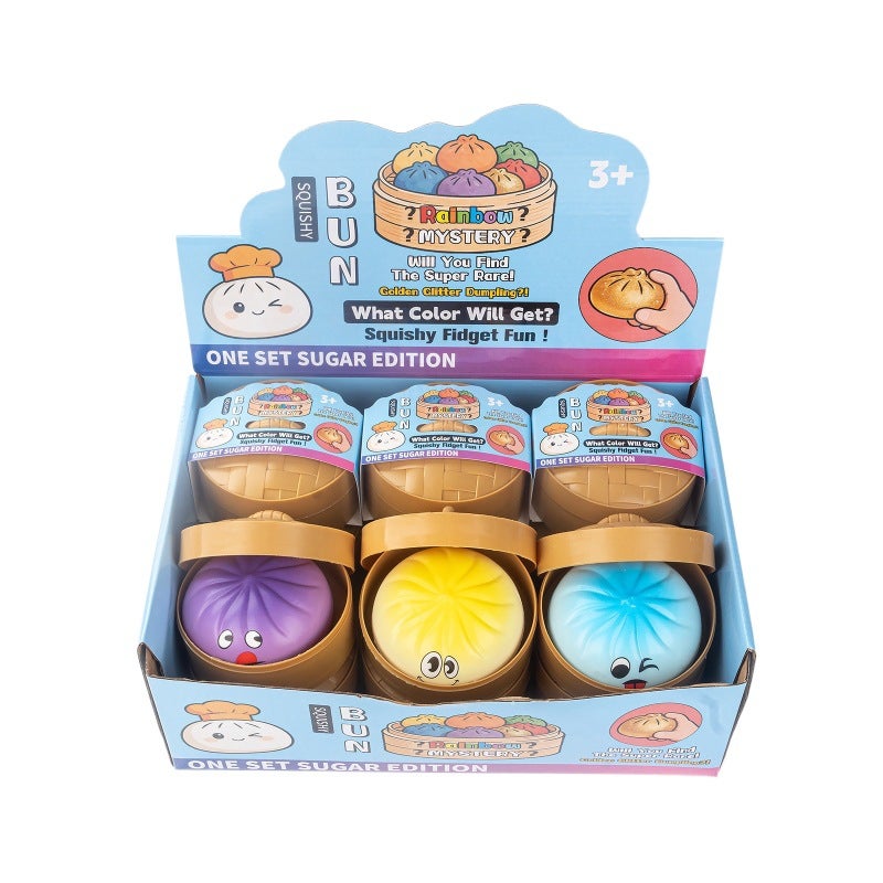 Cartoon Expression Big Bun Squishy Toy Stress Relief Blind Box - Image 5
