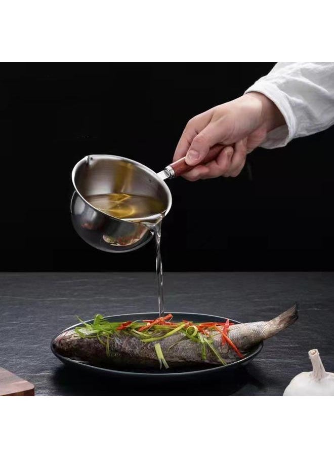 Thoraya Mini Butter Warmer Pot 300ml 410 Stainless Steel Oil Milk Warmer Pan Small Saucepan for Kitchen  - Image 5