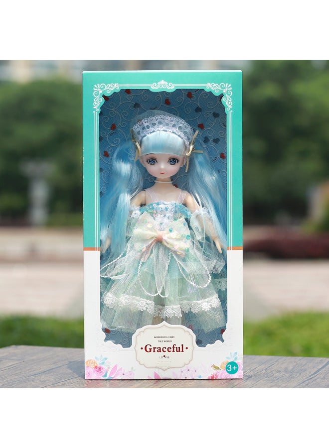 مجموعة هدايا دمية لوري برينسيس بوبي للفتيات من بيت اللعب - اللون: N Blue Elf Princess + عيون ملونة - Image 1