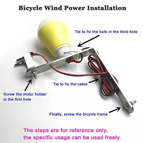 QINIZX Small Wind Turbine Generator Micro DC Motor Power Wind Turbines Electricity Fan Blades Model Bicycle LED Light DIY Kits for Teaching Physical Power Generation Science Experiment - Image 4