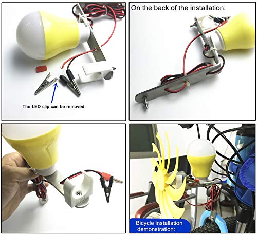 QINIZX Small Wind Turbine Generator Micro DC Motor Power Wind Turbines Electricity Fan Blades Model Bicycle LED Light DIY Kits for Teaching Physical Power Generation Science Experiment - Image 5