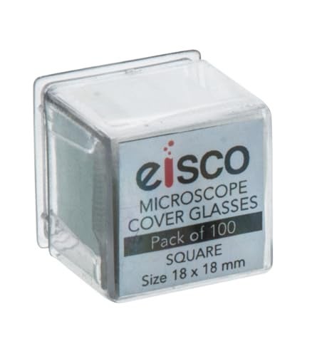 Eisco Labs Square Microscope Glass Covers, 18 x 18 mm, Pack of 100 Slide Cover Slips - Image 4