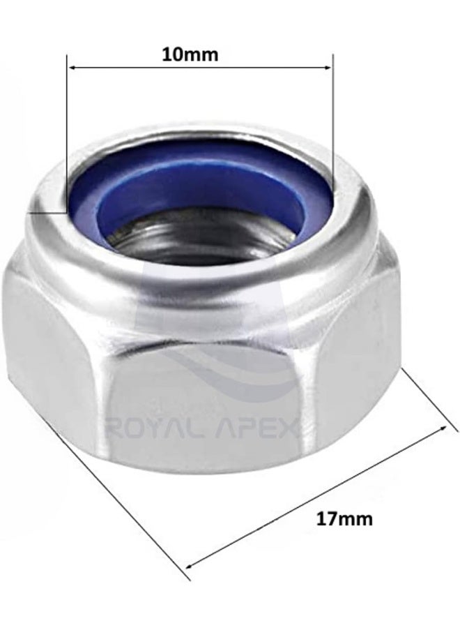 Royal Apex Stainless Steel Hex Nuts Nylon Insert Lock Nuts Self-Locking Nut For Bolts And Screws - Image 2