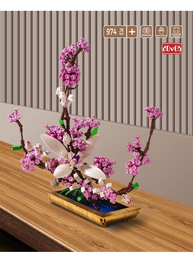 DOVOB Decor Lilac Bonsai Plant Building Blocks Set Flower Bouquet Model Toys As Gift For Adult Idea Display Pieces For The Home Or Office(974 Pieces) - Image 5