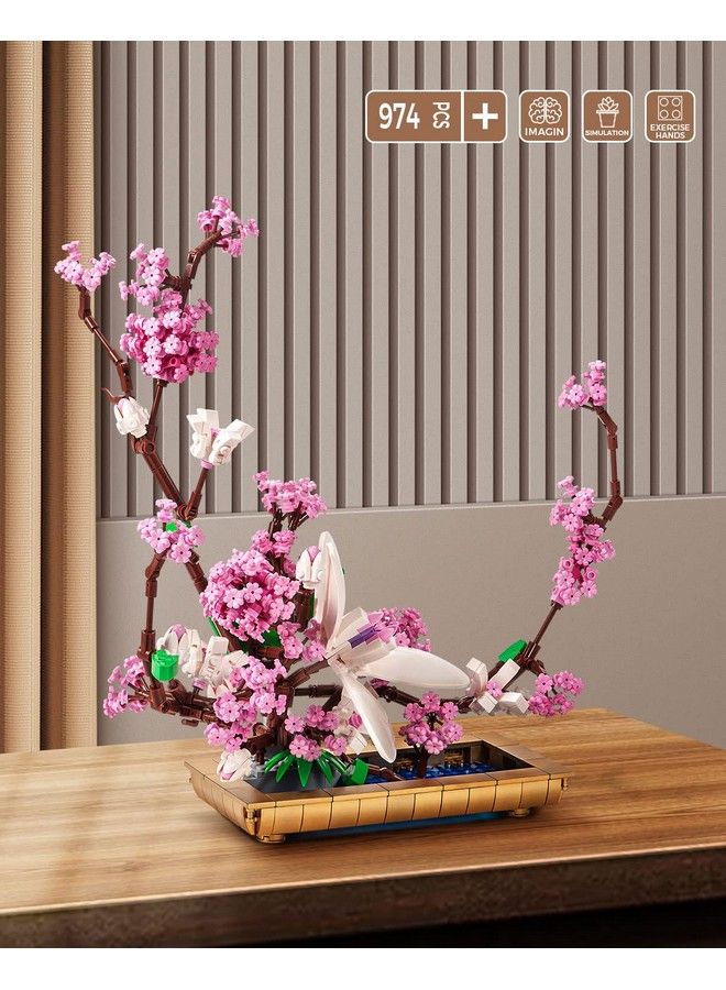 DOVOB Decor Lilac Bonsai Plant Building Blocks Set Flower Bouquet Model Toys As Gift For Adult Idea Display Pieces For The Home Or Office(974 Pieces) - Image 4