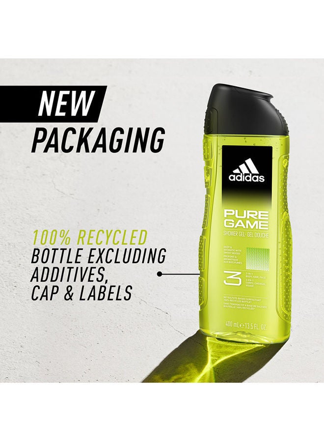 Adidas Pure Game Shower Gel Clear 400ml - Image 3