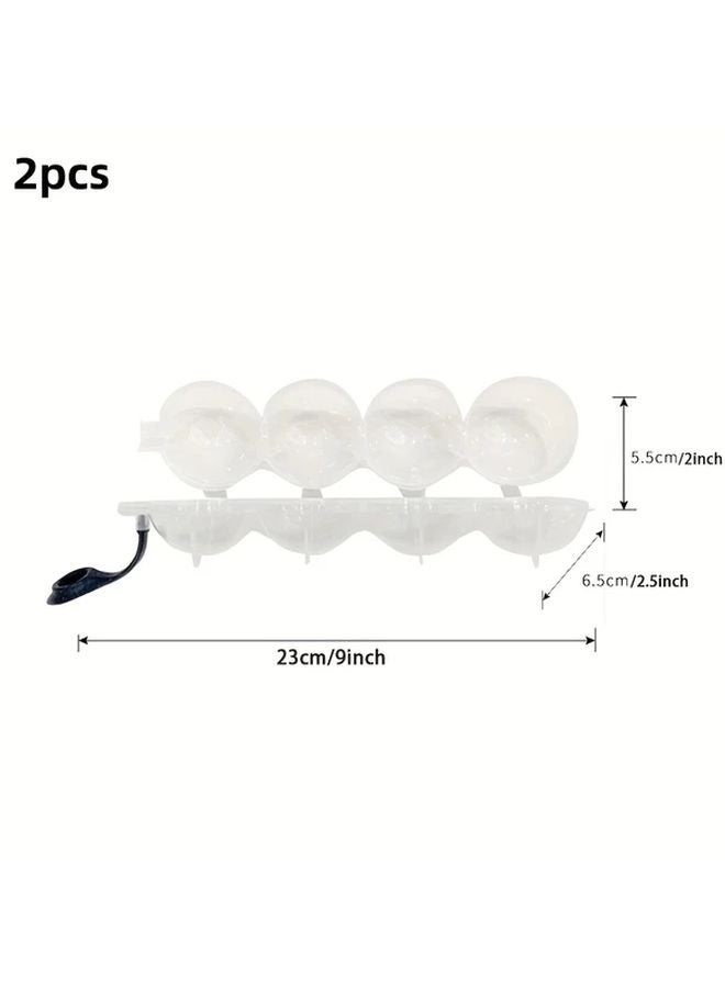 2pcs 4 Hole Round Ice Puck Mold Plastic Whiskey Ice Hockey Mould For Outdoor Party