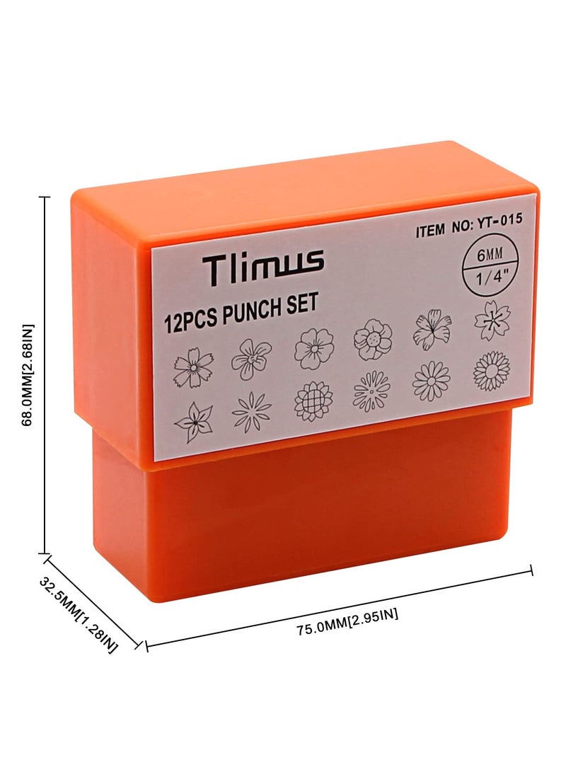 KASTWAVE 12pcs Flower Design Metal Stamp Set, 6MM (1/4”) Animal Theme Metal Punch Stamp Kit DIY Arts and Crafts Supplies Stamping Accessories, Leather, Wood - Image 2