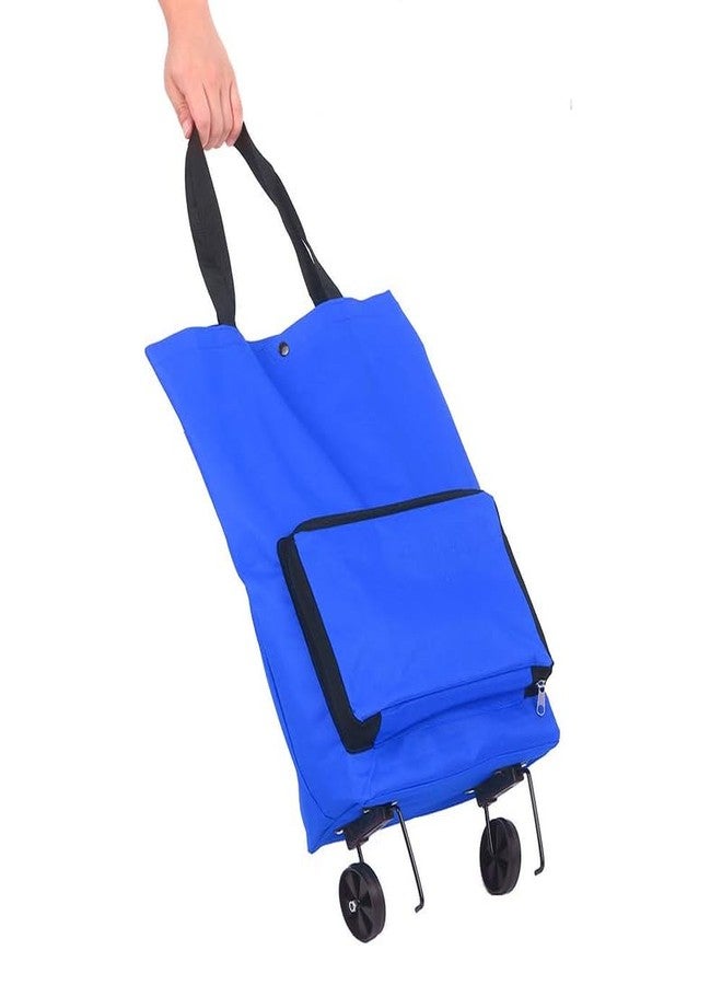 Exxelo Foldable Shopping Trolley Bag with Wheels Collapsible Shopping Cart Reusable Foldable Grocery Bags Travel Bag - Image 1