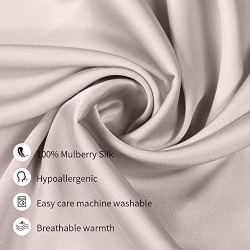 Jocoku 100% Mulberry Silk Pillowcases Set of 2 for Hair and Skin and Super Soft and Breathable King Size Nature Silk Pillowcases (King, Apricot Gray) - Image 2