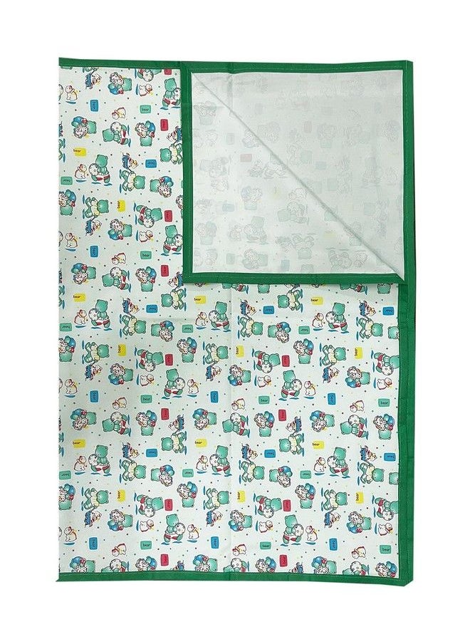 Ecosoft - Baby Plastic Sheet ; Rubber Sheet For Babies ; Bed Wetting Protector ; Waterproof Sheet For Kids 65 X 90 Cm (Green Clothy) - Image 1