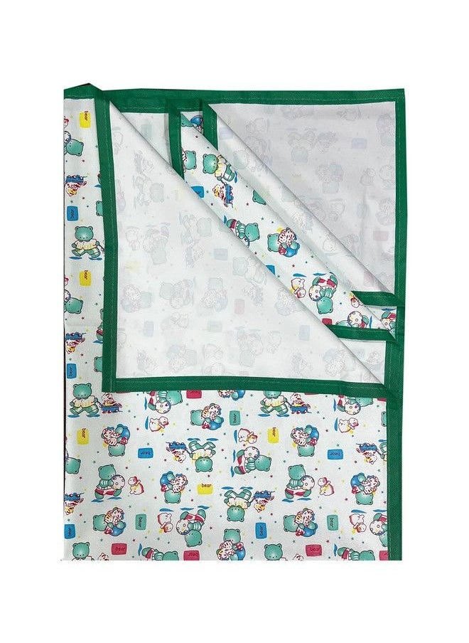 Ecosoft - Baby Plastic Sheet ; Rubber Sheet For Babies ; Bed Wetting Protector ; Waterproof Sheet For Kids 65 X 90 Cm (Green Clothy) - Image 1