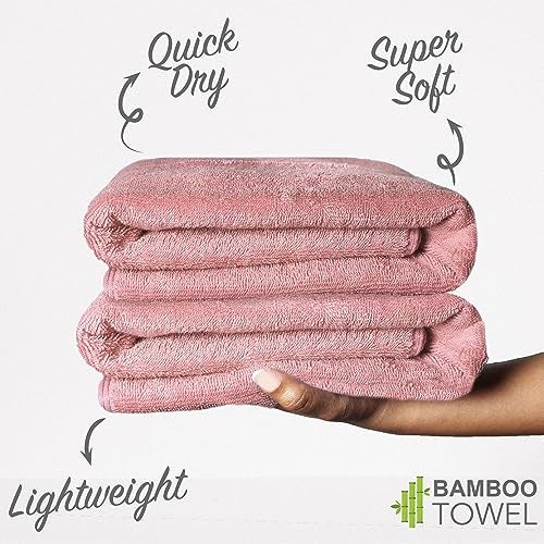 HEELIUM Bamboo Bath Towel | Lightweight & Quick Drying | Ultra Absorbent Towel | 140 x 70 cm - 400 GSM | Pack of 1 - Peach - Image 3
