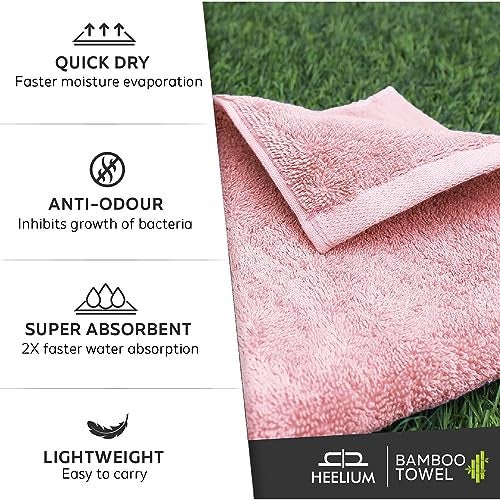 HEELIUM Bamboo Bath Towel | Lightweight & Quick Drying | Ultra Absorbent Towel | 140 x 70 cm - 400 GSM | Pack of 1 - Peach - Image 2