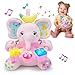 Holaxander Baby Elephant Musical Stuffed Animals Toy with LightUp Music Crinkle Sound PaperInfant Bilingual Early Learning Education ToysTummy Time Toys for 03612 Months Boy Girl Pink - Image 3