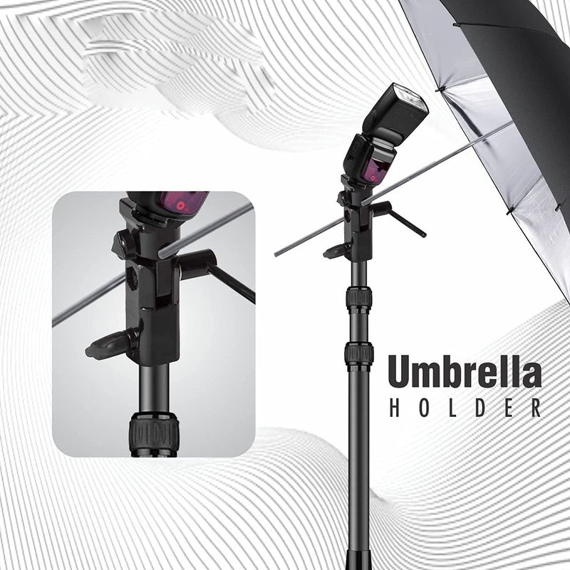 Viblitz ® S1 Umbrella Bracket Heavy Duty Flash Light Stand Umbrella Holder B Bracket Speedlite Holder (CNC Aluminium) in Black Color - Image 2