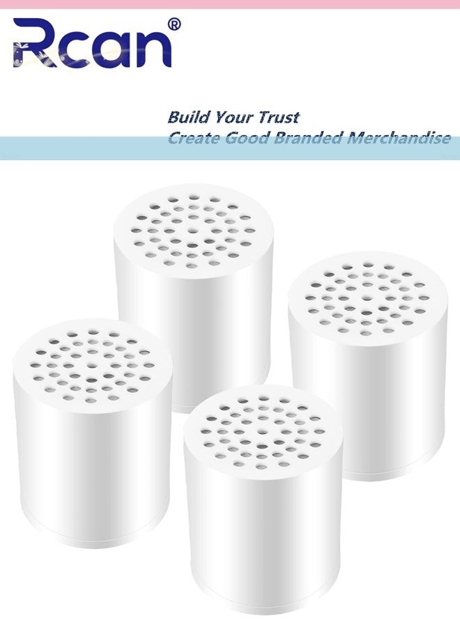 Rcan 4 Pack 20 Stage Shower Filter Universal Replacement Cartridge Hard Water Purifier Removes Chlorine Heavy Metals Iron Other Sediments Water Softener with High Output Skin and Hair Healthy  - Image 1