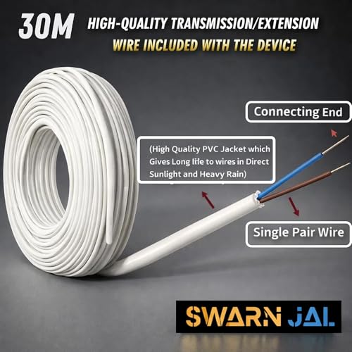 Swarn Jal Water Tank Alarm Overflow with Magnetic Isolation 30M Wire Swarn Jal, Water Bell, Loud Human Voice, Brass Sensors, 100% Shock Proof, 1 Year Complete Warranty Water Sensor for Tank - Image 2