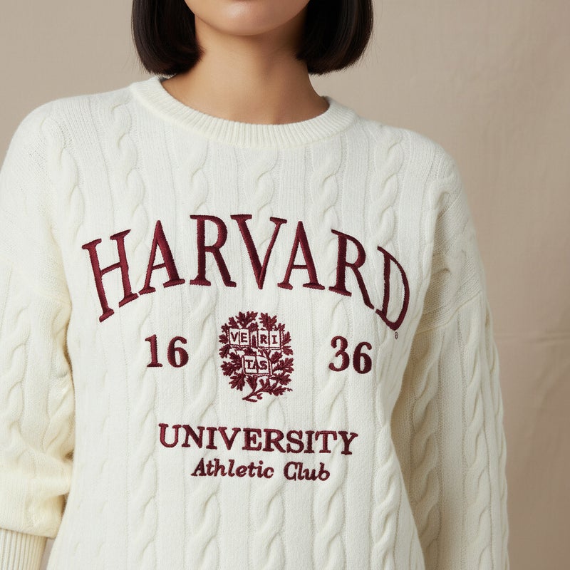 SP Characters Regular Fit Harvard Embroidered Round Neck Sweater - Image 4